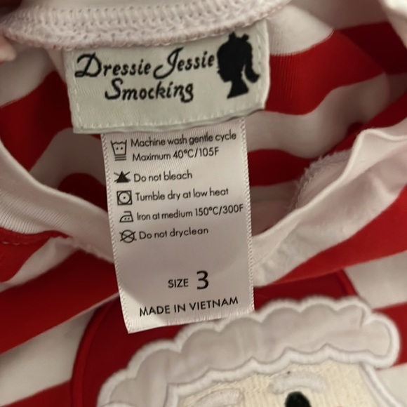 EUC Santa Appliqué Loungewear in unisex size 3T from Dressie Jessie Smocking - Picture 2 of 8